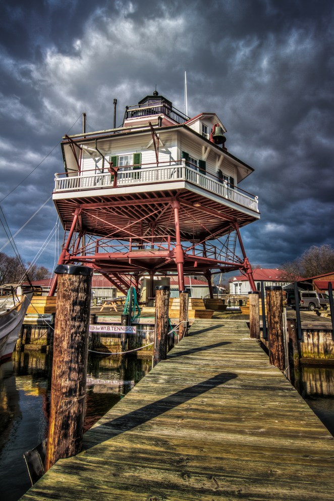 The Drum Point Lighthouse at the Calvert Marine Museum in Maryland. Order a print of this image.