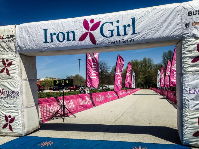 The finishing chute of the Iron Girl 1/2 marathon in Columbia, MD.