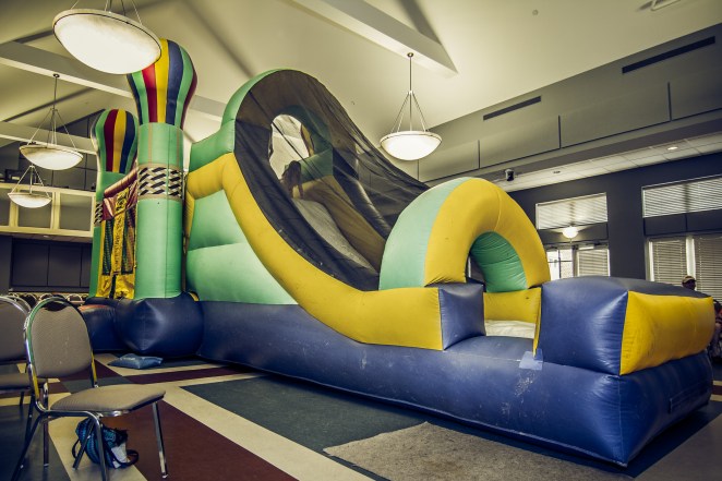 What do you do when the church picnic gets rained out?  You don't cancel!  You move it indoors.