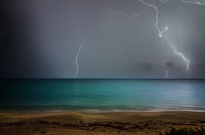 I'd posted an image previously from this lightning storm, but this was what was happening over the ocean in the other direction. | Order a print of this image.