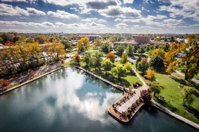 The foliage on SU campus in Winchester