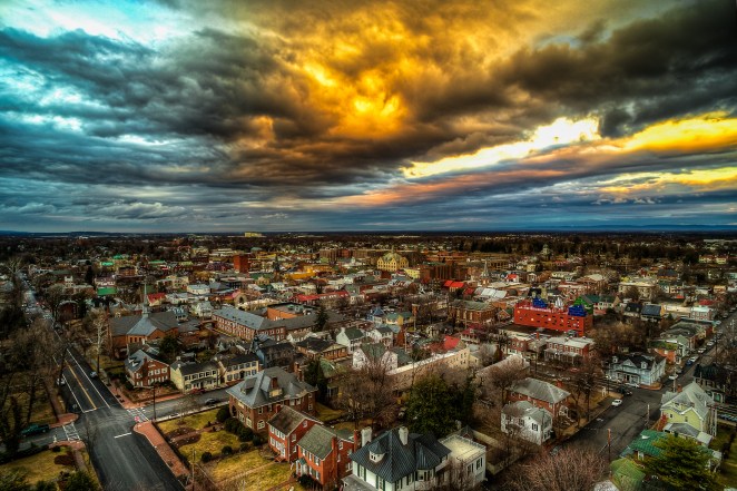 The image has nothing to do with Pi Day - just thought the sky was awesome tonight.  This is directly opposite the actual sunset!